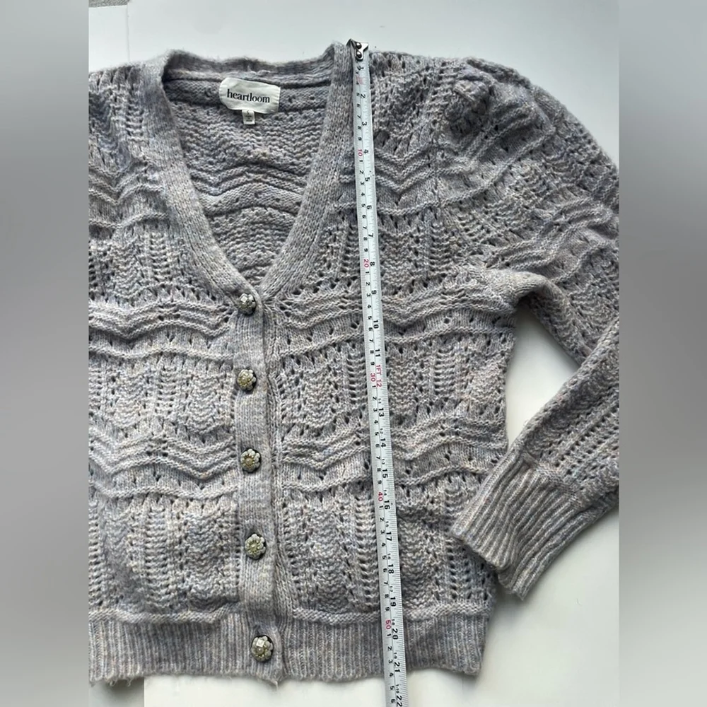 Heartloom Grey Lavender Knit 2-Piece Set sweater cardigan Size Small co ord - Picture 6 of 11